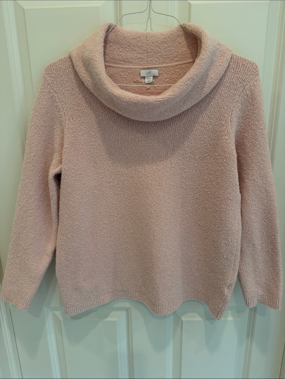 Ladies JJILL pale pink cowl neck sweater